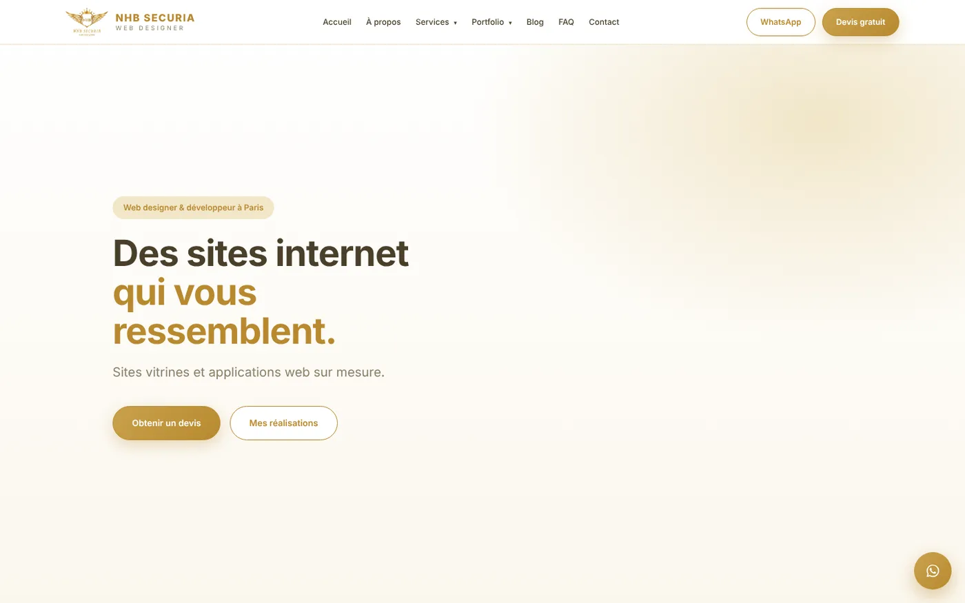 Site NHB Securia sur ordinateur