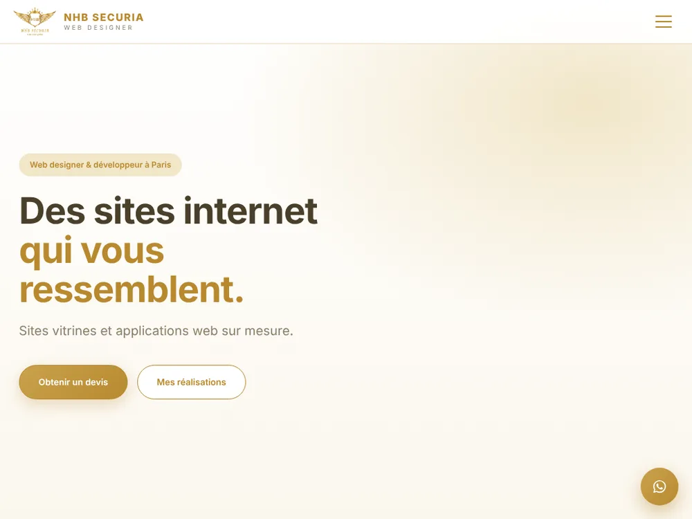 Site NHB Securia sur tablette